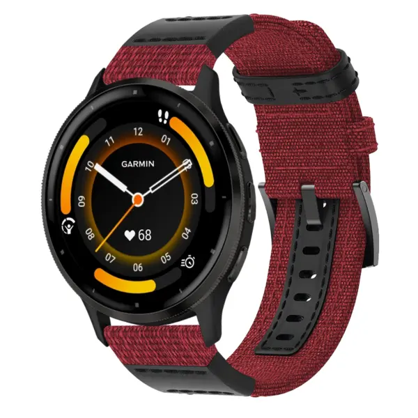 g.ny2.6 Red StrapsCo Canvas Watch Band Strap for Garmin