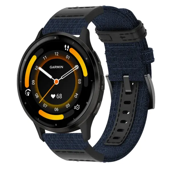 g.ny2.5 Blue StrapsCo Canvas Watch Band Strap for Garmin