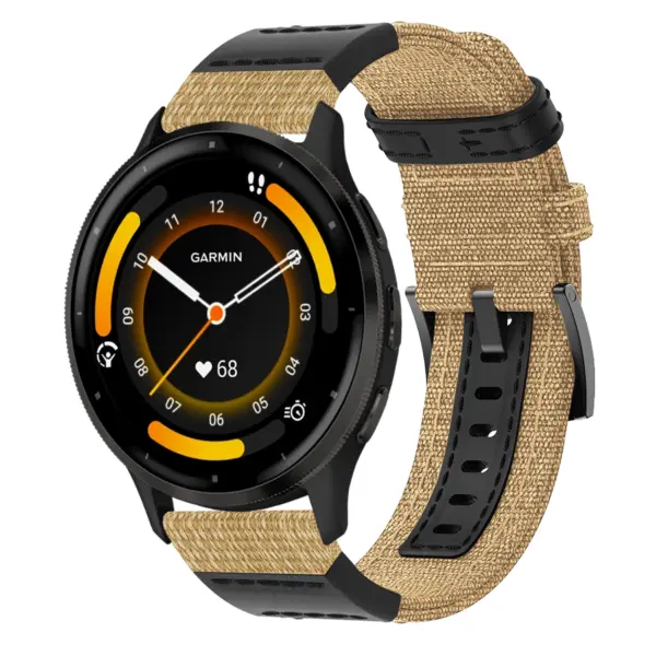 g.ny2.3 Tan StrapsCo Canvas Watch Band Strap for Garmin