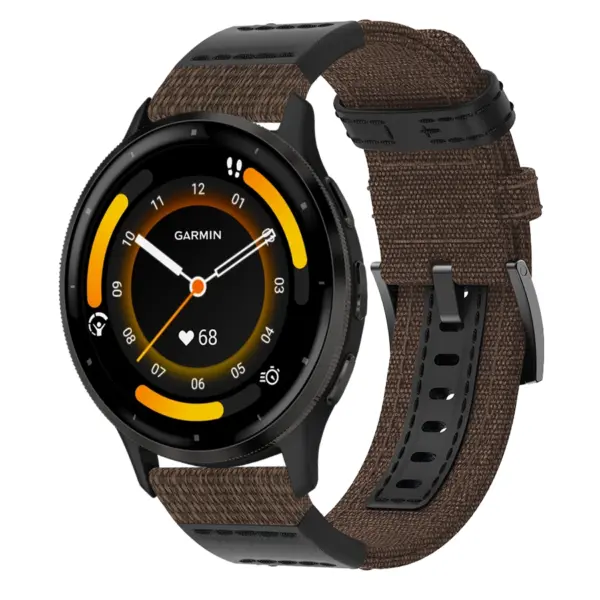 g.ny2.2 Brown StrapsCo Canvas Watch Band Strap for Garmin