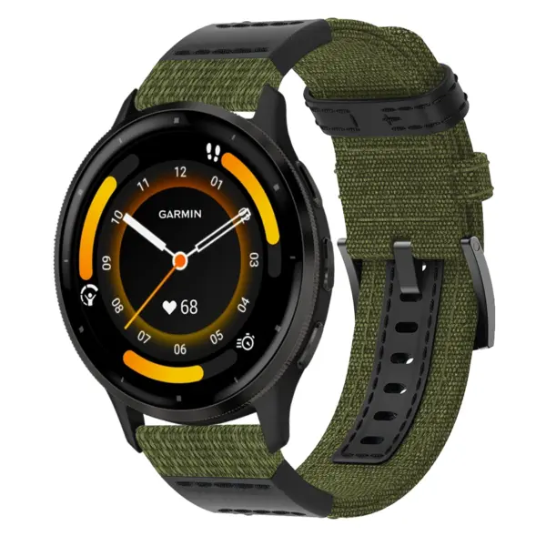 g.ny2.11 Green StrapsCo Canvas Watch Band Strap for Garmin