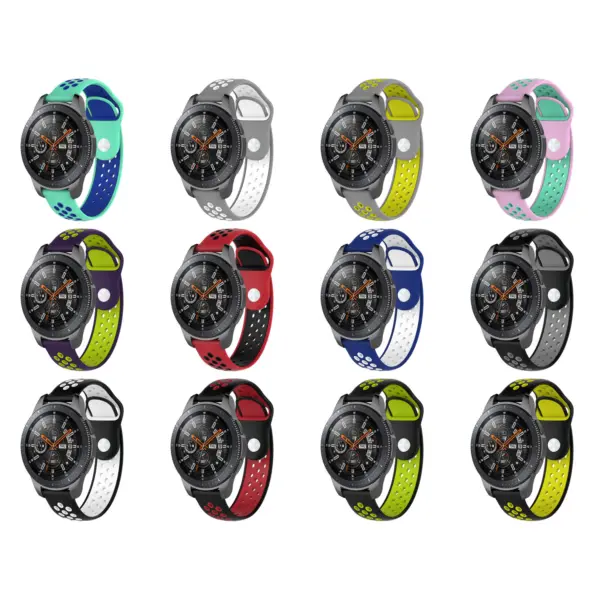 S.r10 All Colors StrapsCo Perforated Silicone Rubber Watch Band Strap Compatible With Samsung Galaxy Watch, Galaxy Watch Active & Gear
