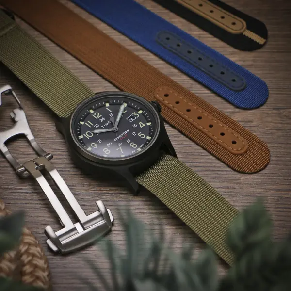 nt16 Flatlay StrapsCo One Piece Explorer Watch Band Strap with Deployant Clasp 18mm 20mm 22mm