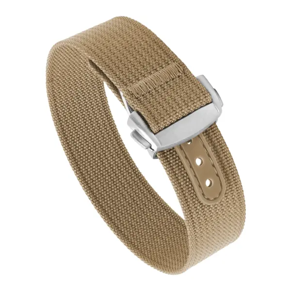 nt16.3.bs Round Khaki StrapsCo One Piece Explorer Watch Band Strap with Deployant Clasp 18mm 20mm 22mm