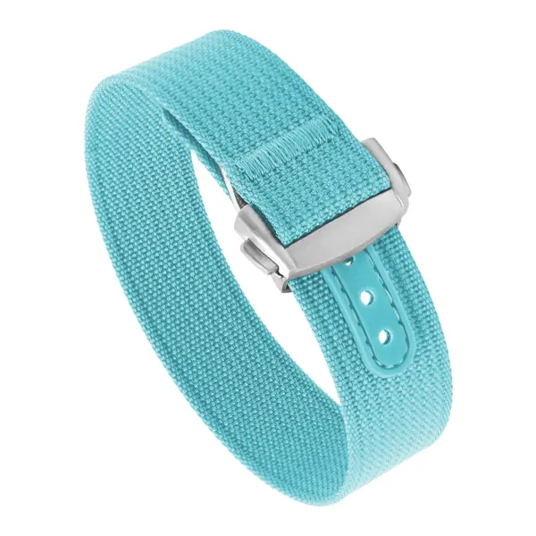 nt16.5b.bs Round Turquoise StrapsCo One Piece Explorer Watch Band Strap with Deployant Clasp 18mm 20mm 22mm