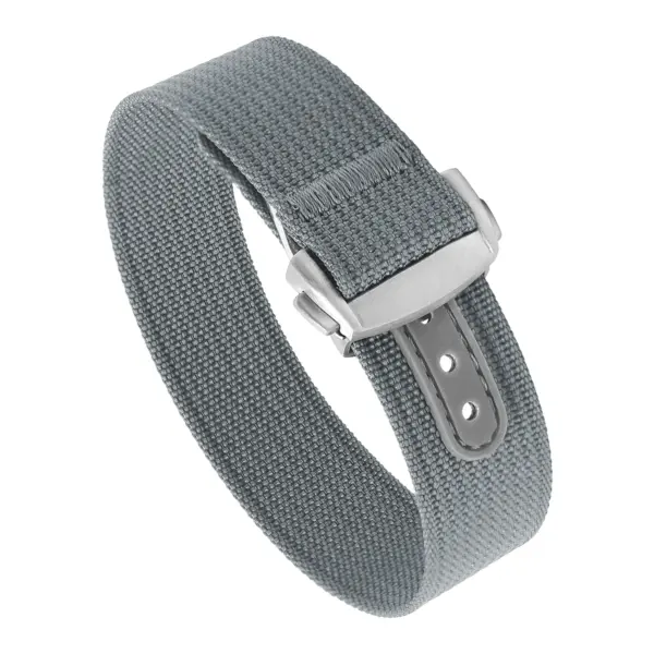 nt16.7.bs Round Grey StrapsCo One Piece Explorer Watch Band Strap with Deployant Clasp 18mm 20mm 22mm