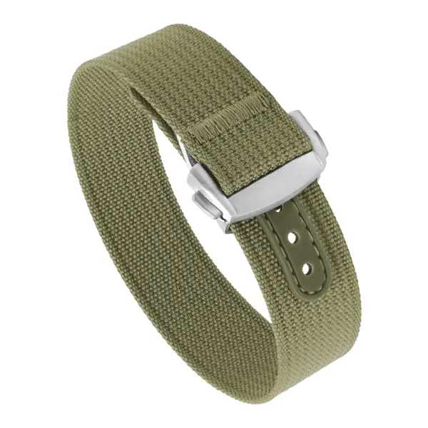 nt16.11.bs Round Army Green StrapsCo One Piece Explorer Watch Band Strap with Deployant Clasp 18mm 20mm 22mm