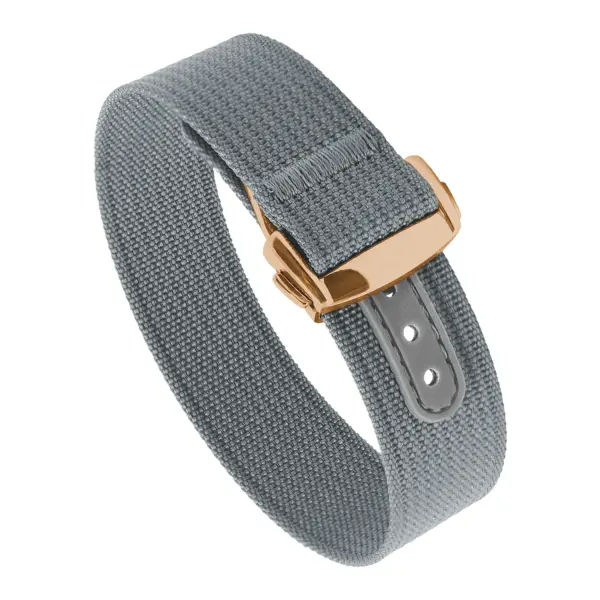 nt16.7.rg Round Grey StrapsCo One Piece Explorer Watch Band Strap with Deployant Clasp 18mm 20mm 22mm