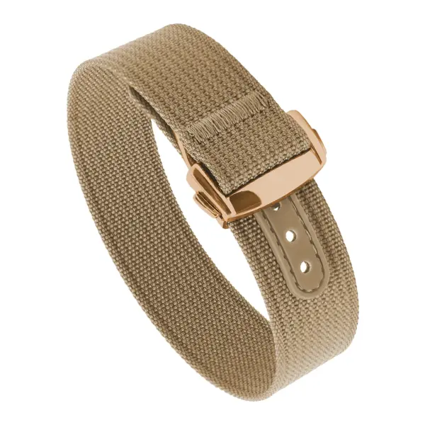 nt16.3.rg Round Khaki StrapsCo One Piece Explorer Watch Band Strap with Deployant Clasp 18mm 20mm 22mm