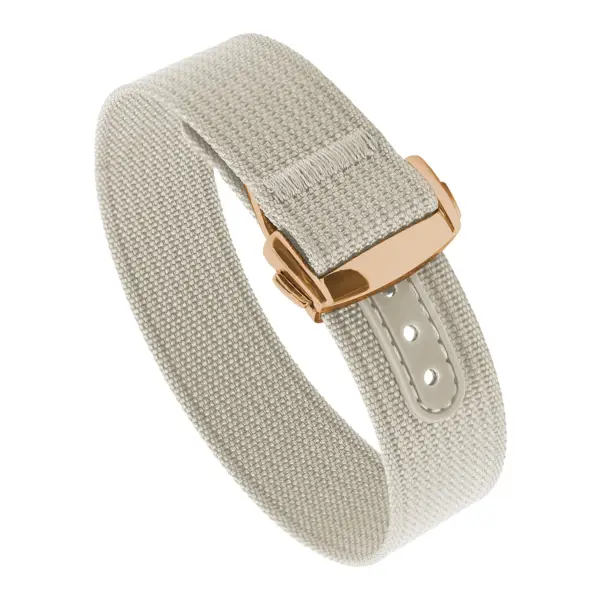 nt16.22.rg Round White StrapsCo One Piece Explorer Watch Band Strap with Deployant Clasp 18mm 20mm 22mm