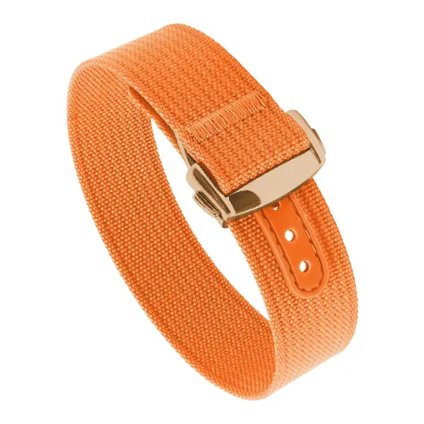 nt16.12.rg Round Orange StrapsCo One Piece Explorer Watch Band Strap with Deployant Clasp 18mm 20mm 22mm