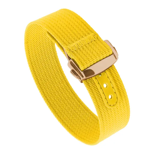 nt16.10.rg Round Mustard StrapsCo One Piece Explorer Watch Band Strap with Deployant Clasp 18mm 20mm 22mm