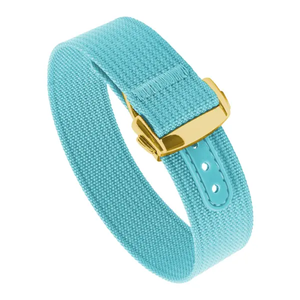 nt16.5b.yg Round Turquoise StrapsCo One Piece Explorer Watch Band Strap with Deployant Clasp 18mm 20mm 22mm