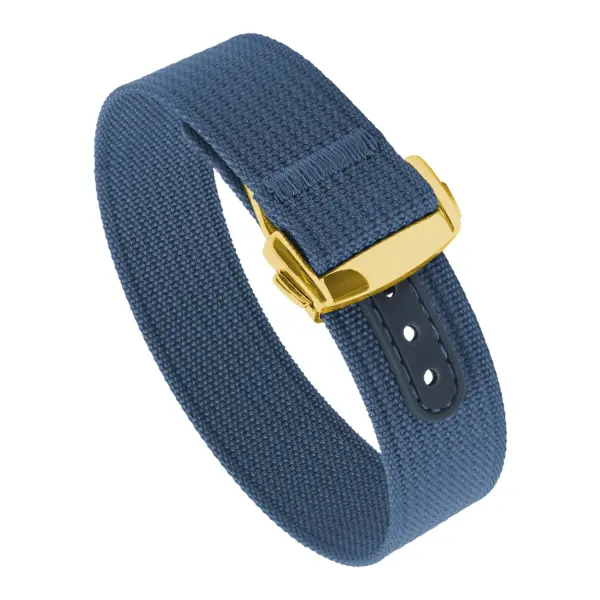 nt16.5a.yg Round Blue StrapsCo One Piece Explorer Watch Band Strap with Deployant Clasp 18mm 20mm 22mm