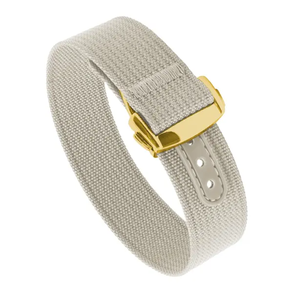 nt16.22.yg Round White StrapsCo One Piece Explorer Watch Band Strap with Deployant Clasp 18mm 20mm 22mm