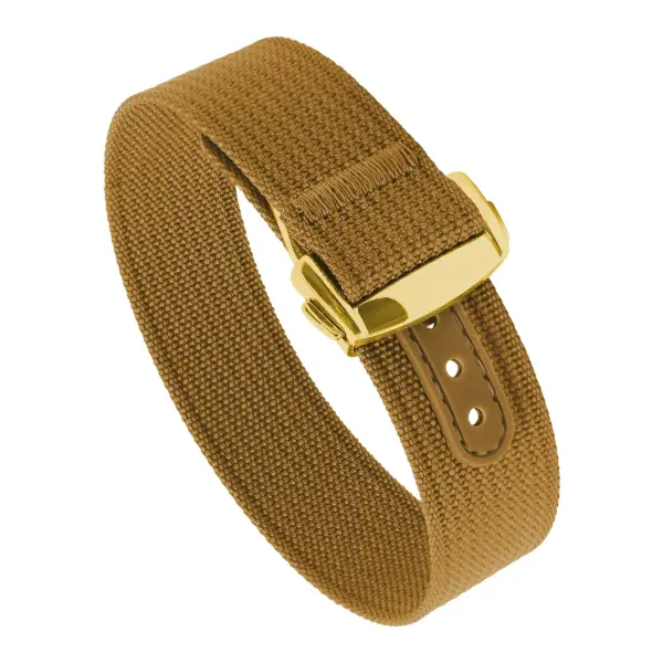 nt16.2.yg Round Brown StrapsCo One Piece Explorer Watch Band Strap with Deployant Clasp 18mm 20mm 22mm