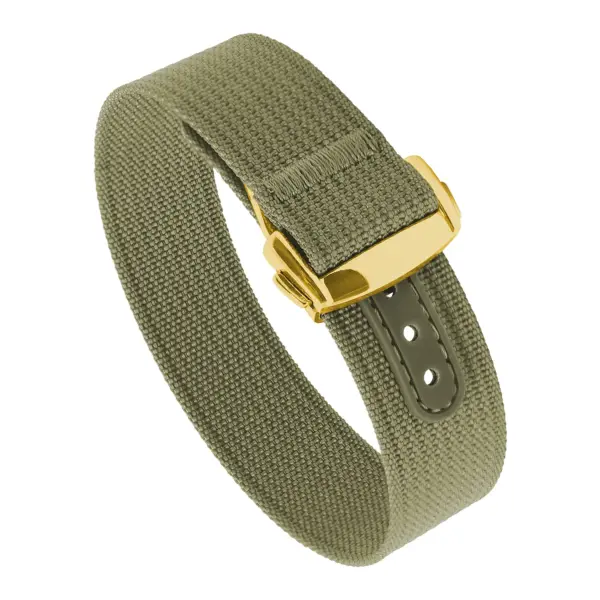 nt16.11.yg Round Army Green StrapsCo One Piece Explorer Watch Band Strap with Deployant Clasp 18mm 20mm 22mm
