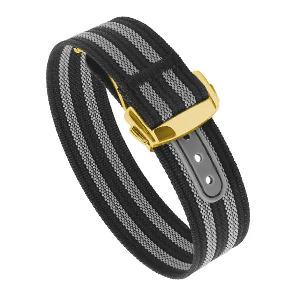 nt16.1.7.yg Round Bond StrapsCo One Piece Explorer Watch Band Strap with Deployant Clasp 18mm 20mm 22mm