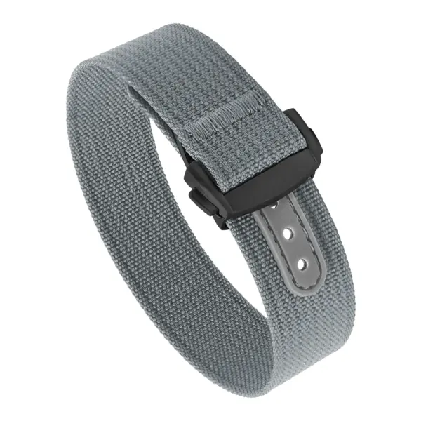 nt16.7.mb Round Grey StrapsCo One Piece Explorer Watch Band Strap with Deployant Clasp 18mm 20mm 22mm