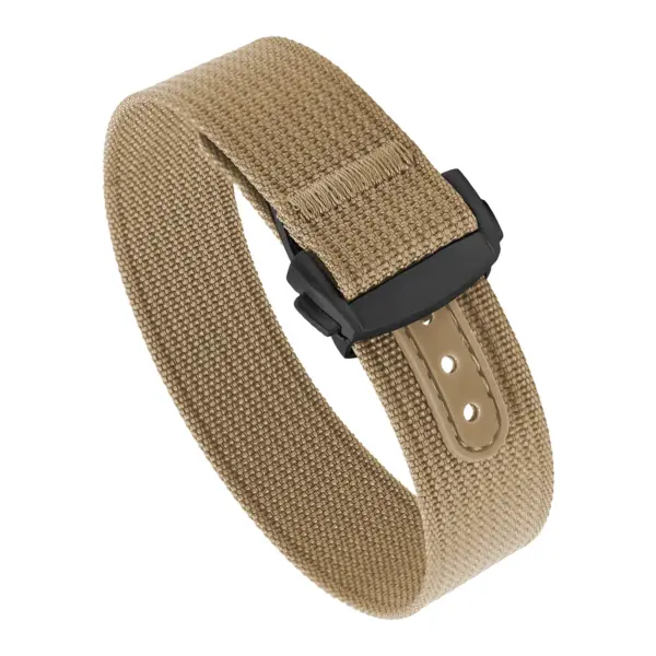 nt16.3.mb Round Khaki StrapsCo One Piece Explorer Watch Band Strap with Deployant Clasp 18mm 20mm 22mm