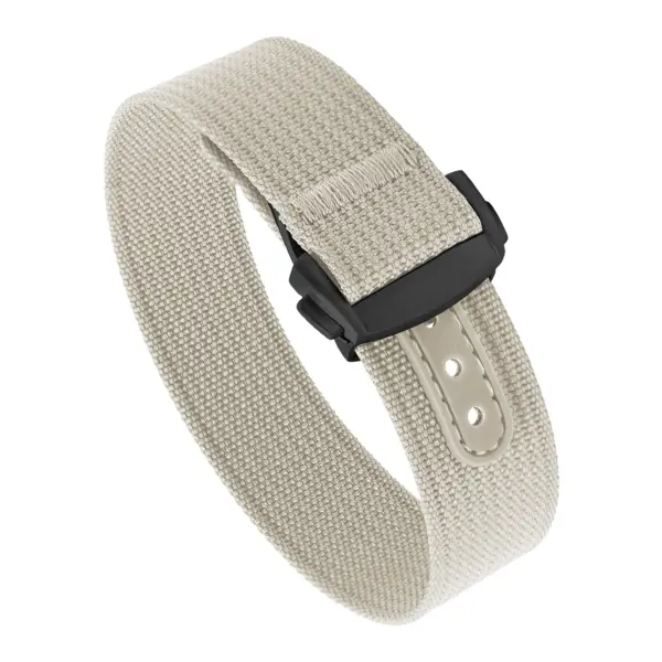 nt16.22.mb Round White StrapsCo One Piece Explorer Watch Band Strap with Deployant Clasp 18mm 20mm 22mm