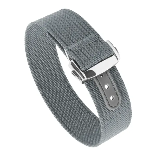 nt16.7.ps Round Grey StrapsCo One Piece Explorer Watch Band Strap with Deployant Clasp 18mm 20mm 22mm