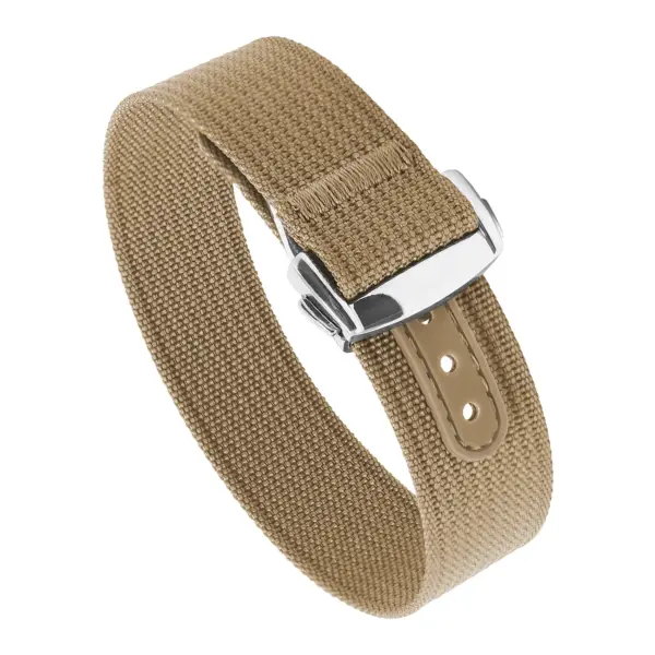 nt16.3.ps Round Khaki StrapsCo One Piece Explorer Watch Band Strap with Deployant Clasp 18mm 20mm 22mm