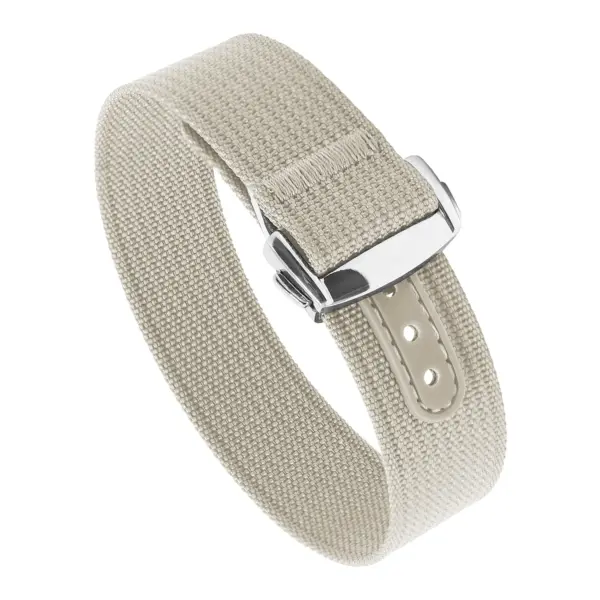 nt16.22.ps Round White StrapsCo One Piece Explorer Watch Band Strap with Deployant Clasp 18mm 20mm 22mm