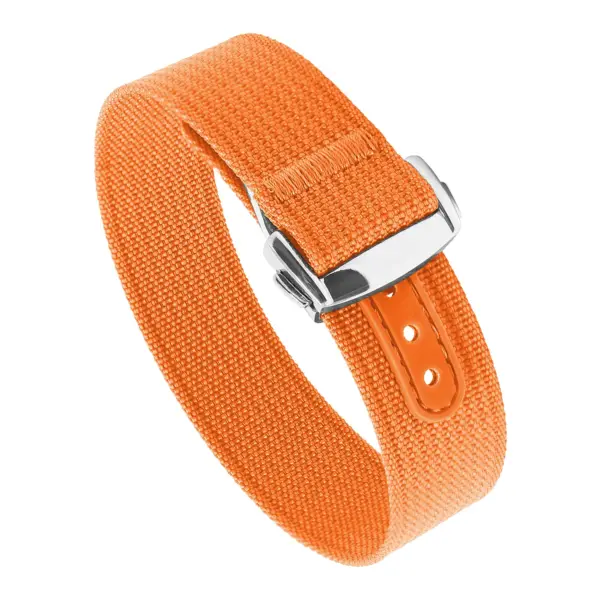 nt16.12.ps Round Orange StrapsCo One Piece Explorer Watch Band Strap with Deployant Clasp 18mm 20mm 22mm