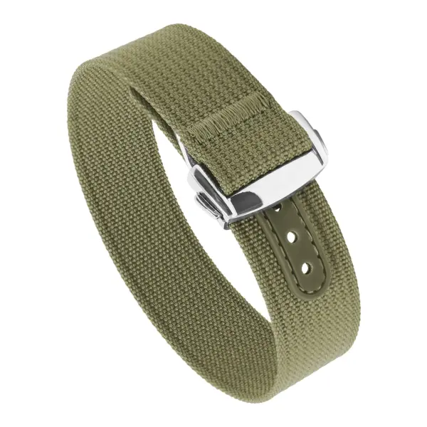 nt16.11.ps Round Army Green StrapsCo One Piece Explorer Watch Band Strap with Deployant Clasp 18mm 20mm 22mm
