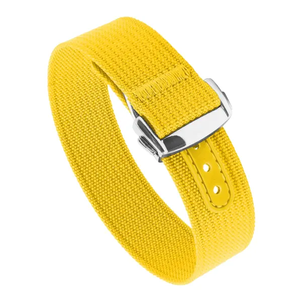 nt16.10.ps Round Mustard StrapsCo One Piece Explorer Watch Band Strap with Deployant Clasp 18mm 20mm 22mm