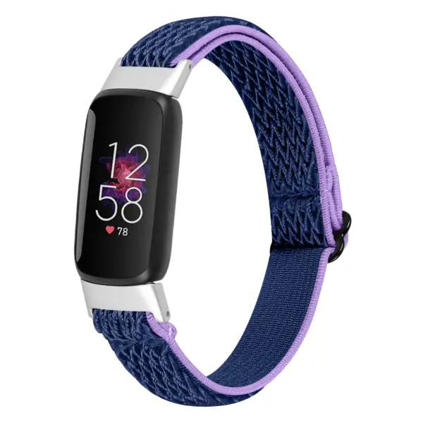 fb.ny35.5a Main Blue Purple StrapsCo Adjustable Nylon Strap for Fitbit Luxe Nylon Canvas Strap Band
