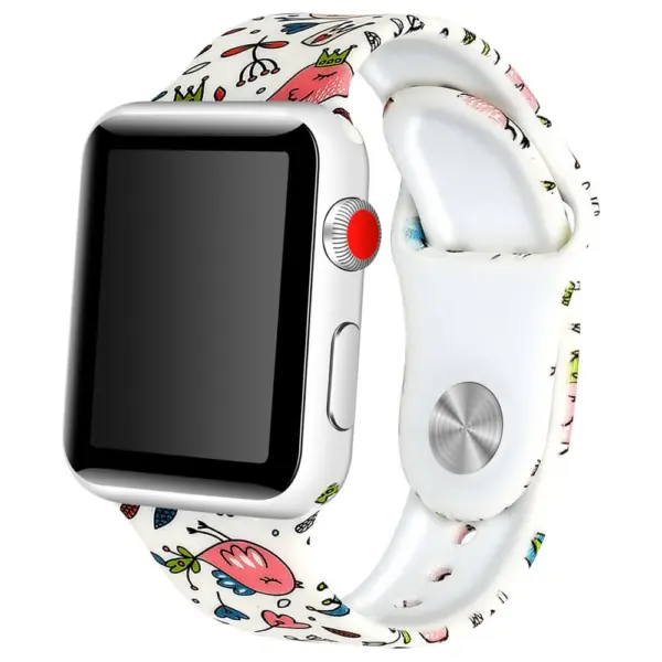 A.r4.g Main Cartoon Birds StrapsCo Silicone Rubber Colorful Pattern Watch Band Strap For Apple Watch Series 123 38mm 42mm
