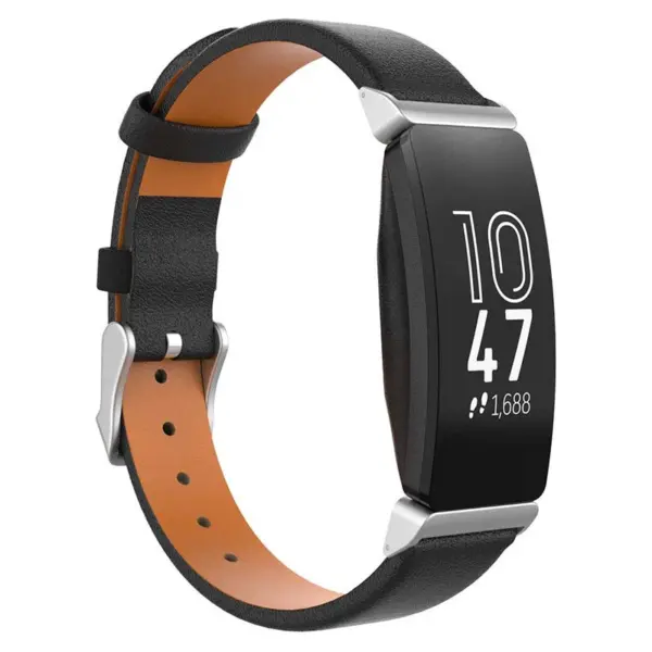 fb.l40.1 Main Black StrapsCo Slim Leather Watch Band Strap for Fitbit Inspire 2
