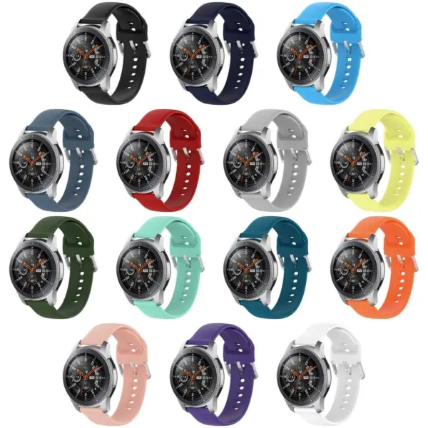 s.r20 All Color StrapsCo Buckle and Tuck Silicone Rubber Watch Band Strap for Samsung Galaxy Watch Active Gear 20mm 22mm