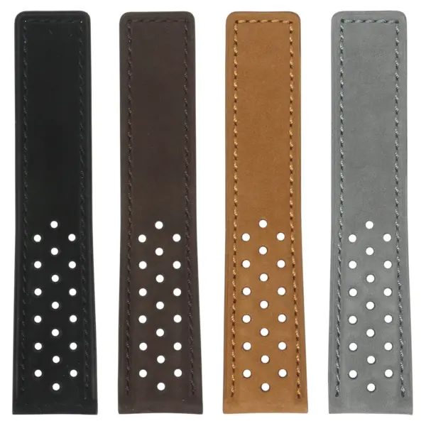 L.tag1 All Color Gallery StrapsCo Suede Perforated Leather Watch Band Strap For Tag Heuer 22mm