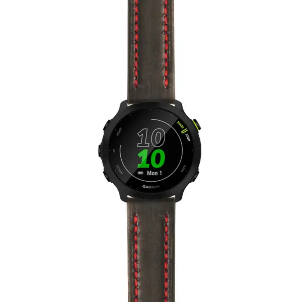 g.f55.st23 Main Black & Red StrapsCo Heavy Duty Mens Leather Watch Band Strap 20mm