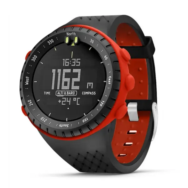 su.r29.6 Main Red StrapsCo Silicone Rubber Watch Band Strap with Case for Suunto Core