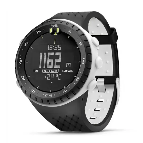 su.r29.22 Main White StrapsCo Silicone Rubber Watch Band Strap with Case for Suunto Core