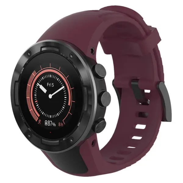 su.r25.18a Main Dark Purple StrapsCo Silicone Rubber Watch Band Strap for Suunto 5