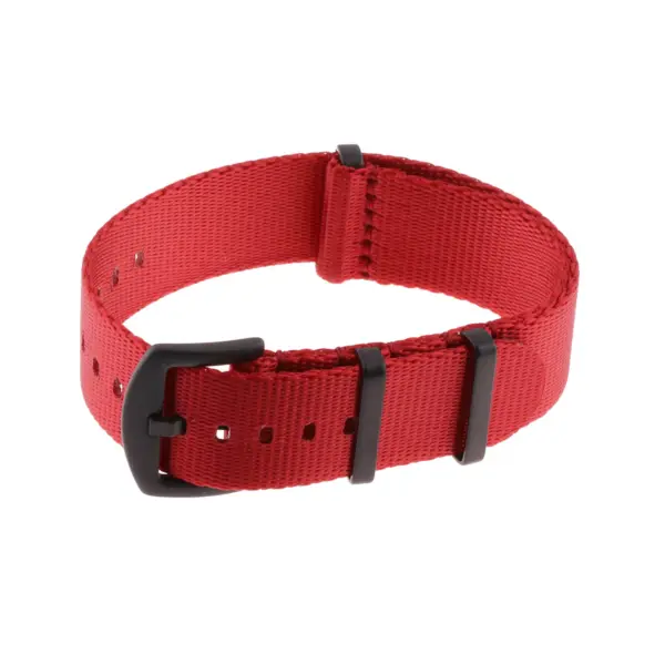 Nt4.nl.6.mb Main Red StrapsCo Premium Woven Nylon Seatbelt NATO Watch Band Strap With Black Buckle 18mm 20mm 22mm 24mm