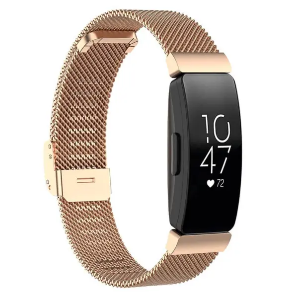 Fb.m102.rg Main Rose Gold StrapsCo Stainless Steel Shark Mesh Watch Band Strap For Fitbit Inspire & Inspire HR