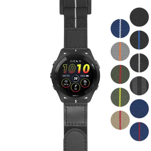g.f265.nt13 Gallery Black & White StrapsCo Hook and Loop Explorer Watch Band Strap Nylon Velcro NATO 20mm