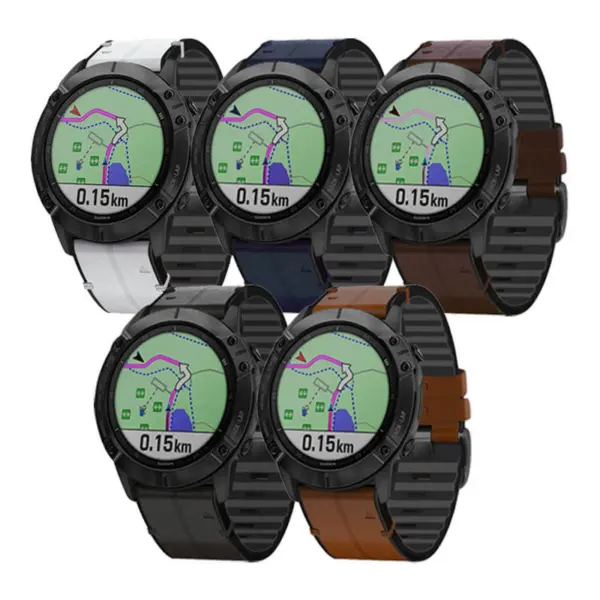 Leather Hybrid Strap For Garmin Quatix 6 #2
