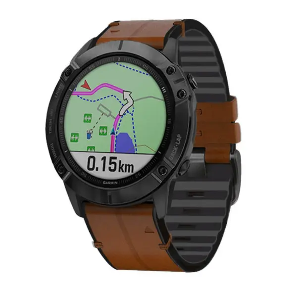 Leather Hybrid Strap For Garmin MARQ Gen 2 #8