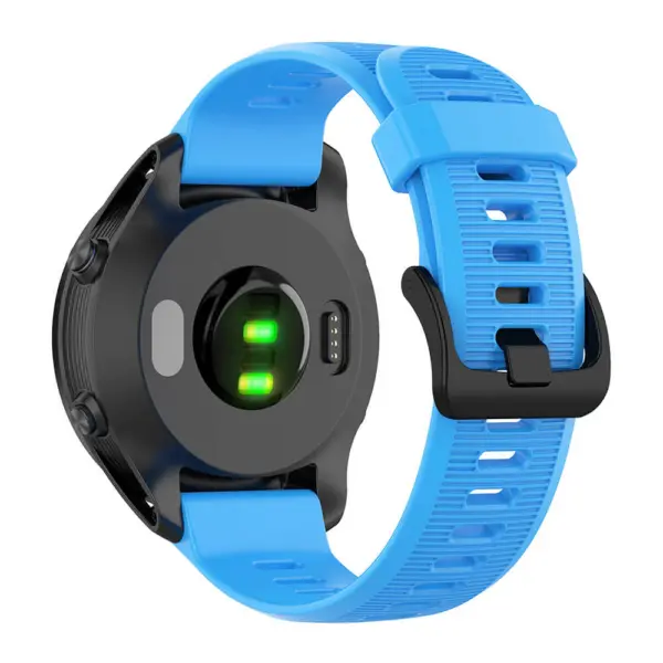G.r49.5 Back Blue StrapsCo Silicone Rubber Watch Band Strap For Garmin Forerunner 945 & Quatix 5