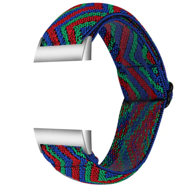 fb.ny22.l Main Zigzag Fiesta StrapsCo Elastic Nylon Watch Band Strap for Fitbit Charge 3 Charge 4