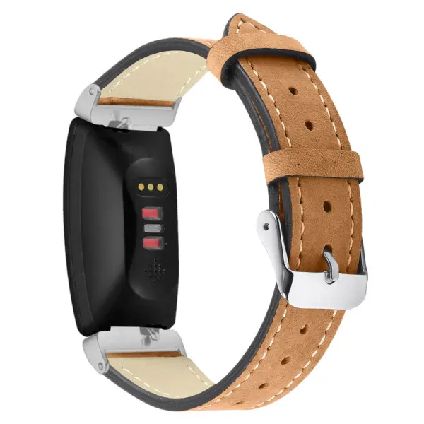 Fb.l21.2a Main Tan StrapsCo Leather Watch Band Strap With Contour Stitching For Fitbit Inspire & Inspire HR