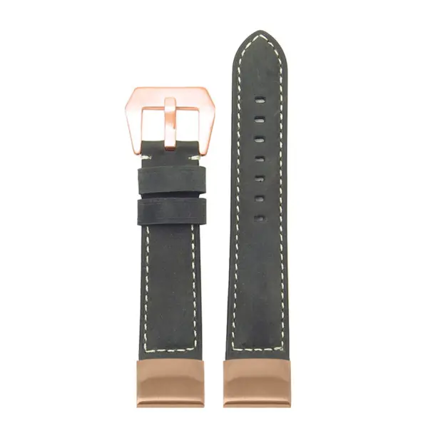p560a Up Black StrapsCo DASSARI Salvage Thick Padded Distressed Italian Leather Watch Band Strap with Rose Gold Buckle