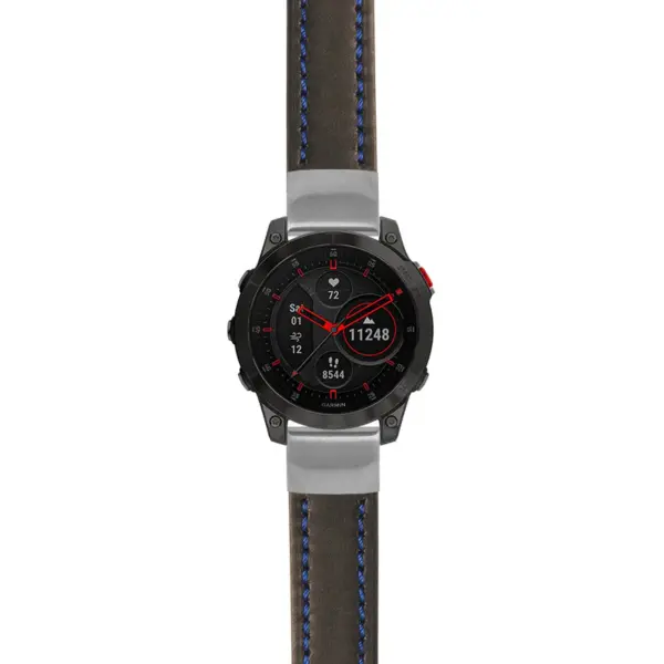 g.ep2.st23 Main Black & Blue StrapsCo Heavy Duty Mens Leather Watch Band Strap 20mm